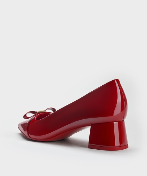 CHARLES & KEITH(チャールズ & キース)の「Dorian ドリアン パテントボウブロックヒールパンプス(パンプス・レディース・ブラウン系その他3/ダークブラウン/ブラック系その他6/レッド・24.5cm/23.5cm/25.5cm/25cm/23cm/22.5cm/22cm)」の6枚目の写真