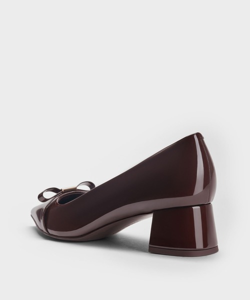 CHARLES & KEITH(チャールズ & キース)の「Dorian ドリアン パテントボウブロックヒールパンプス(パンプス・レディース・ブラウン系その他3/ダークブラウン/ブラック系その他6/レッド・24.5cm/23.5cm/25.5cm/25cm/23cm/22.5cm/22cm)」の10枚目の写真