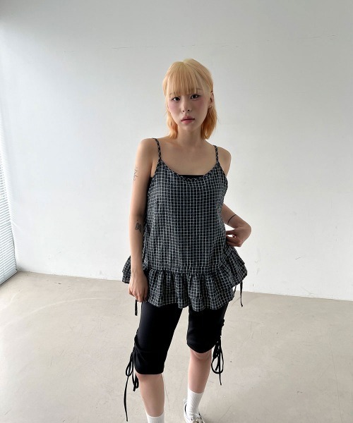 セール】【レイヤードアイテム】チェック フレア ティアード