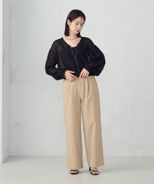 COMME CA ISM(コムサイズム)の「フリンジシアー ジップアップブルゾン(ブルゾン・レディース・ブラック・MEDIUM/LARGE)」の2枚目の写真