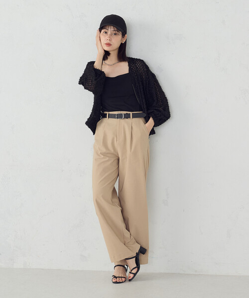 COMME CA ISM(コムサイズム)の「フリンジシアー ジップアップブルゾン(ブルゾン・レディース・ブラック・MEDIUM/LARGE)」の5枚目の写真
