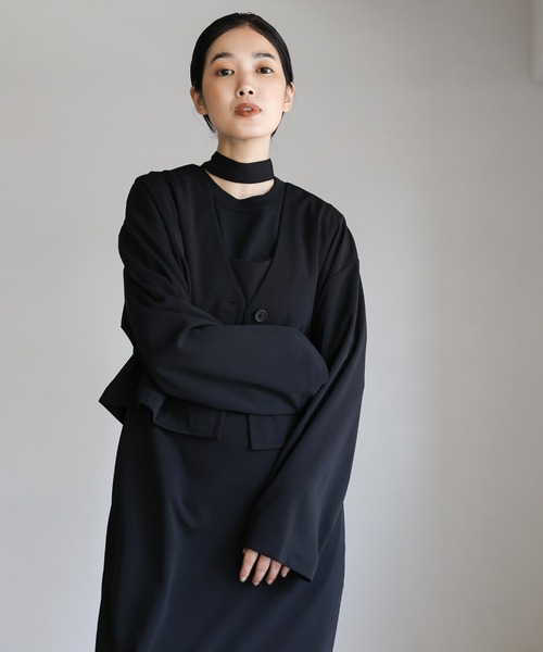 セール】【Et】Cut Georgette One-Piece Dress Jacket Set
