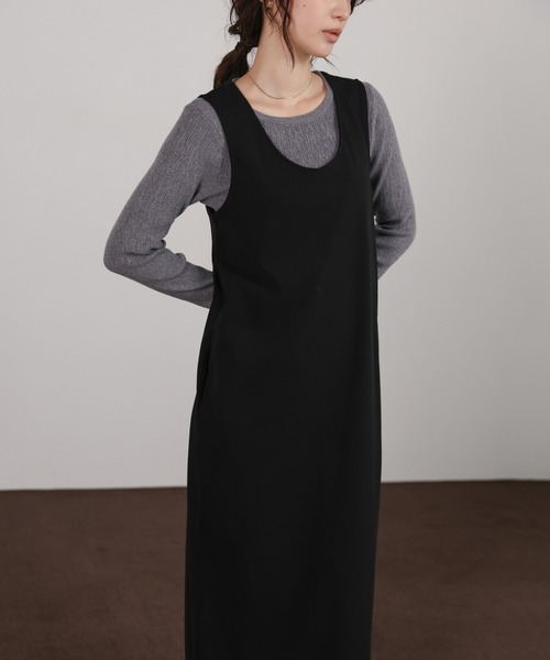 select MOCA Et（セレクトモカエト）の「【Et】Cut Georgette One-Piece Dress Jacket Set（セットアップ・レディース・ブラック/ベージュ・LARGE/MEDIUM）」の8枚目の写真