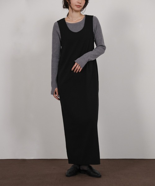 select MOCA Et（セレクトモカエト）の「【Et】Cut Georgette One-Piece Dress Jacket Set（セットアップ・レディース・ブラック/ベージュ・LARGE/MEDIUM）」の10枚目の写真