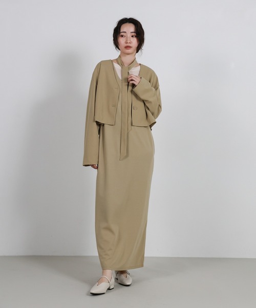 セール】【Et】Cut Georgette One-Piece Dress Jacket Set