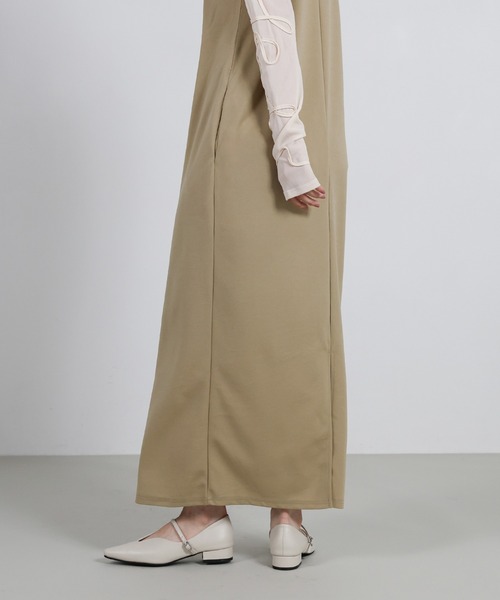 select MOCA Et（セレクトモカエト）の「【Et】Cut Georgette One-Piece Dress Jacket Set（セットアップ・レディース・ブラック/ベージュ・LARGE/MEDIUM）」の13枚目の写真