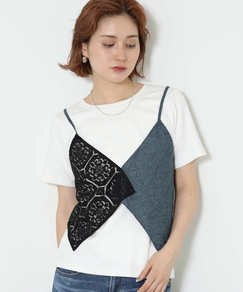 ニット セーター レース×ジャガードビスチェ レディース セール】レース×ジャガードビスチェ（ニット/セーター）｜Gready