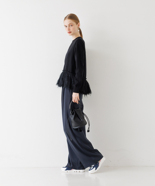 DESIGNWORKS（デザインワークス）の「サテンワイドパンツ（その他パンツ・レディース・オフホワイト・36）」の9枚目の写真