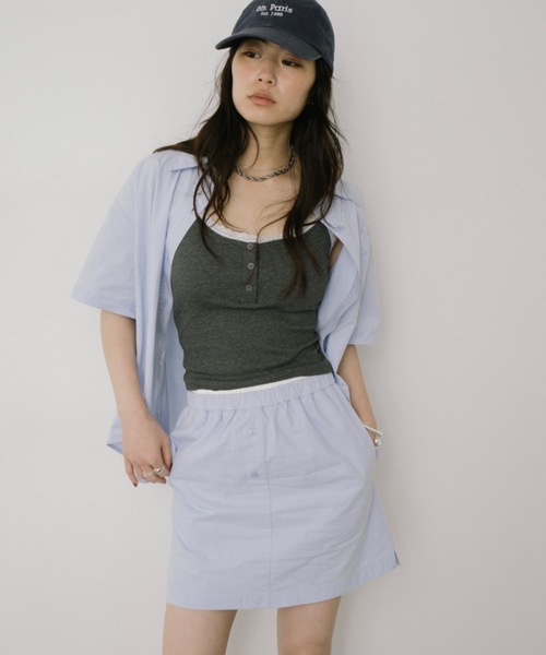 DRWCYS（ドロシーズ）の「ダブルウエストイージースカート（スカート・レディース・サックスブルー/ネイビー・SMALL/MEDIUM）」の2枚目の写真