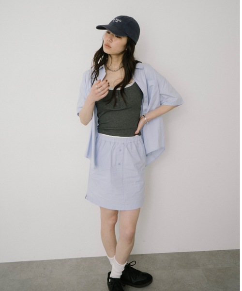 DRWCYS（ドロシーズ）の「ダブルウエストイージースカート（スカート・レディース・サックスブルー/ネイビー・SMALL/MEDIUM）」の4枚目の写真