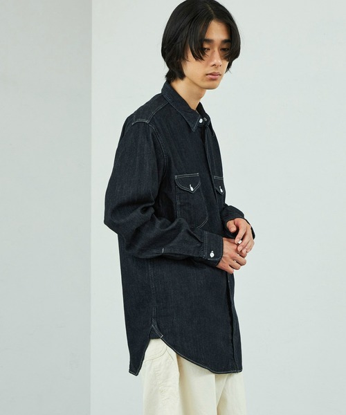 Lee（リー）の「Lee/リー　デニムワークシャツ【ライトオンスデニム素材】/デニムシャツ/ワークシャツ（シャツ/ブラウス・メンズ・インディゴブルー/ライトインディゴブルー・MEDIUM/LARGE/X-LARGE）」の6枚目の写真