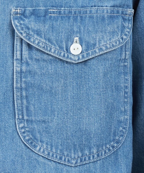Lee（リー）の「Lee/リー　デニムワークシャツ【ライトオンスデニム素材】/デニムシャツ/ワークシャツ（シャツ/ブラウス・メンズ・インディゴブルー/ライトインディゴブルー・MEDIUM/LARGE/X-LARGE）」の21枚目の写真