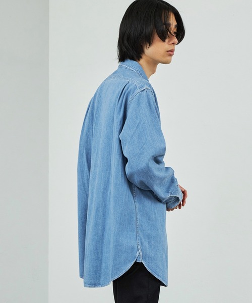 Lee（リー）の「Lee/リー　デニムワークシャツ【ライトオンスデニム素材】/デニムシャツ/ワークシャツ（シャツ/ブラウス・メンズ・インディゴブルー/ライトインディゴブルー・MEDIUM/LARGE/X-LARGE）」の17枚目の写真