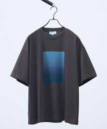 グラデーション グラフィック プリントTシャツ/オーバーサイズ