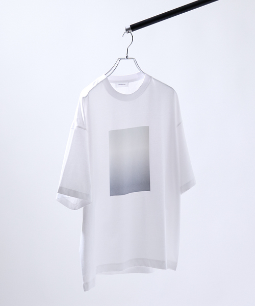 グラデーション グラフィック プリントTシャツ/オーバーサイズ