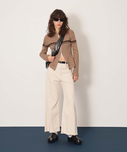 DISPATCHER NO.8（ディスパッチャーナンバーエイト）の「キリカエカーブデニム（その他パンツ・レディース・ライトインディゴブルー/オフホワイト・M/L/S）」の7枚目の写真