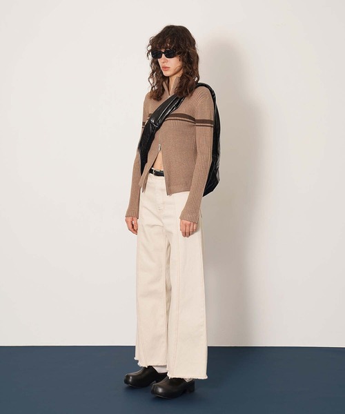 DISPATCHER NO.8（ディスパッチャーナンバーエイト）の「キリカエカーブデニム（その他パンツ・レディース・ライトインディゴブルー/オフホワイト・M/L/S）」の12枚目の写真