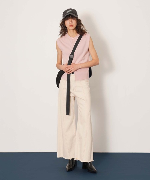 DISPATCHER NO.8（ディスパッチャーナンバーエイト）の「キリカエカーブデニム（その他パンツ・レディース・ライトインディゴブルー/オフホワイト・M/L/S）」の18枚目の写真