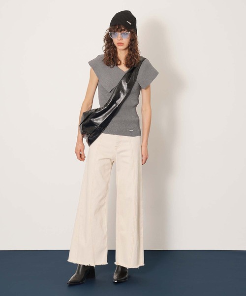 DISPATCHER NO.8（ディスパッチャーナンバーエイト）の「キリカエカーブデニム（その他パンツ・レディース・ライトインディゴブルー/オフホワイト・M/L/S）」の21枚目の写真