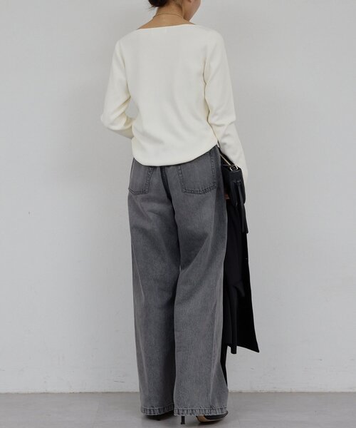 GALLARDAGALANTE（ガリャルダガランテ）の「ボートニットプルオーバー（ニット/セーター・レディース・ブラック/ベージュ/キャメル/オフホワイト・FREE）」の10枚目の写真