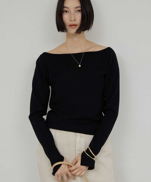 GALLARDAGALANTE（ガリャルダガランテ）の「ボートニットプルオーバー（ニット/セーター・レディース・ブラック/ベージュ/キャメル/オフホワイト・FREE）」の12枚目の写真