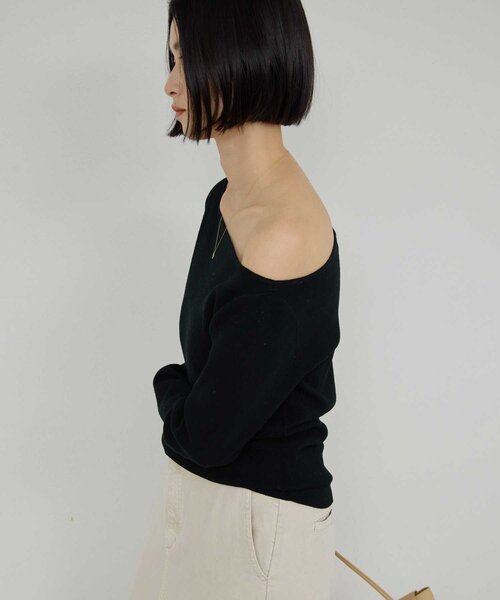 GALLARDAGALANTE（ガリャルダガランテ）の「ボートニットプルオーバー（ニット/セーター・レディース・ブラック/ベージュ/キャメル/オフホワイト・FREE）」の18枚目の写真