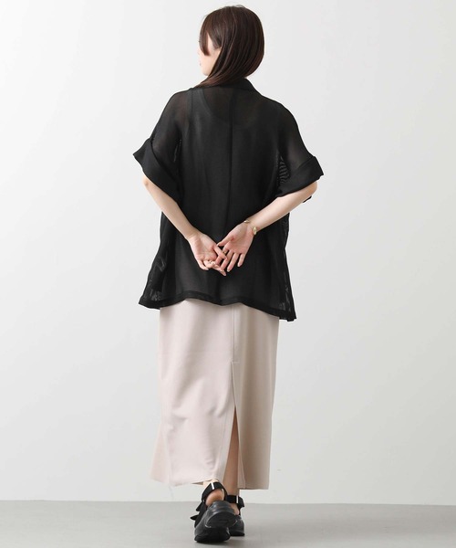 メッシュ5ブ袖テーラードジャケット（テーラードジャケット