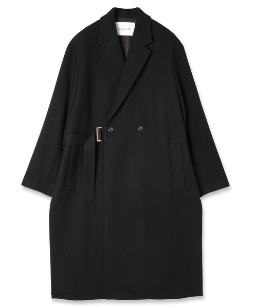 Lamb Wool Melton Tie Locken Long Chester Coat（チェスター