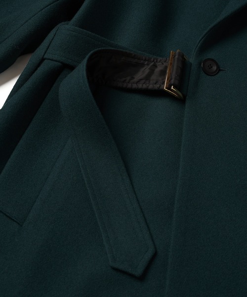 CULLNI（クルニ）の「Lamb Wool Melton Tie Locken Long Chester Coat（チェスターコート・メンズ・ブラウン/ネイビー/ブラック/グリーン・2/1/0）」の13枚目の写真