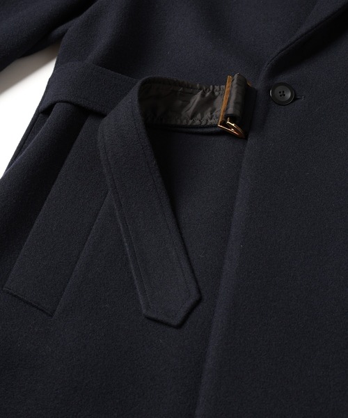 CULLNI（クルニ）の「Lamb Wool Melton Tie Locken Long Chester Coat（チェスターコート・メンズ・ブラウン/ネイビー/ブラック/グリーン・2/1/0）」の17枚目の写真