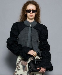 メゾンスペシャル　ドット柄　ブラウス 2way Sleeve Dot Ruffle Blouse/2WAYスリーブドットフリル