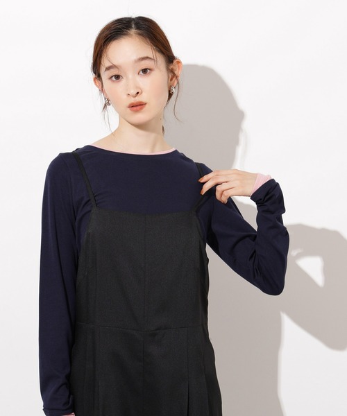 N.（N. Natural Beauty Basic）（エヌエヌナチュラルビューティーベーシック）の「シアーレイヤードトップス（Tシャツ/カットソー・レディース・グレー/ネイビー/ブラウン・MEDIUM）」の3枚目の写真