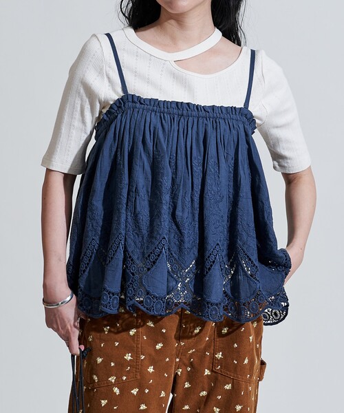 セール】インド レース 2way スカートトップス/レースキャミビスチェ