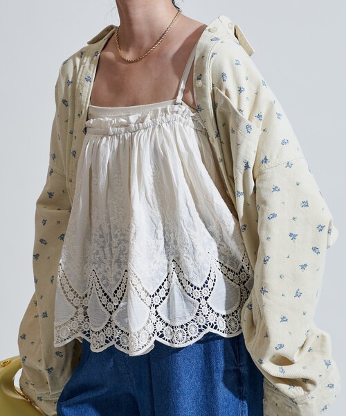 セール】インド レース 2way スカートトップス/レースキャミビスチェ