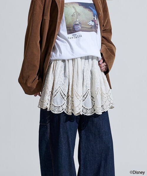 FREAK'S STORE(フリークスストア)の「インド レース 2way スカートトップス/レースキャミビスチェ(キャミソール・レディース・オフホワイト/ネイビー・フリ-)」の9枚目の写真