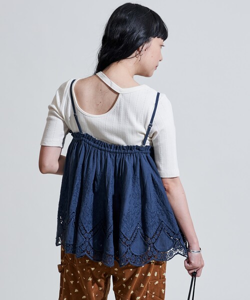FREAK'S STORE(フリークスストア)の「インド レース 2way スカートトップス/レースキャミビスチェ(キャミソール・レディース・オフホワイト/ネイビー・フリ-)」の21枚目の写真