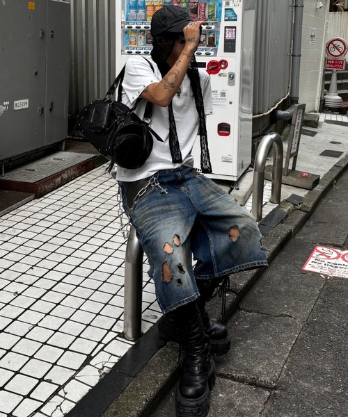 Never mind the XU / Chikashitsu+(ネバーマインド ザ エックスユー / チカシツプラス)の「【nmtc+】lace balaclava / 【エヌエムティーシープラス】レースバラクラバ<着用動画あり>(ニットキャップ/ビーニー・レディース・ブラック/ホワイト・ONE SIZE)」の16枚目の写真