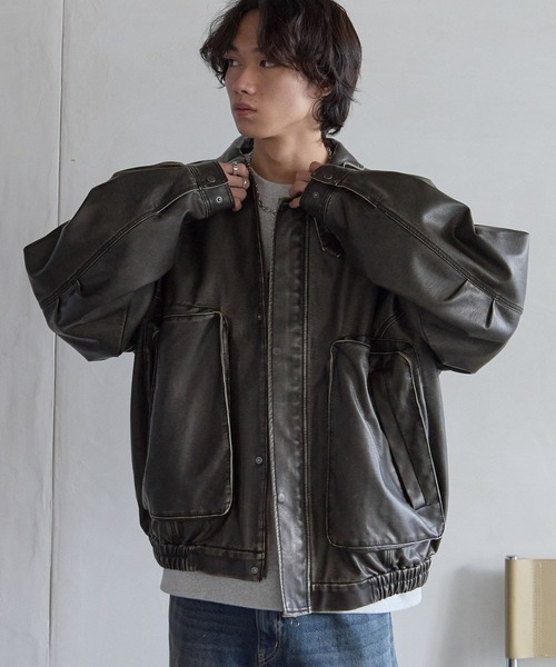 UNISEX》ウォッシュドレザーブルゾン（ブルゾン）｜PBLIM（ページ
