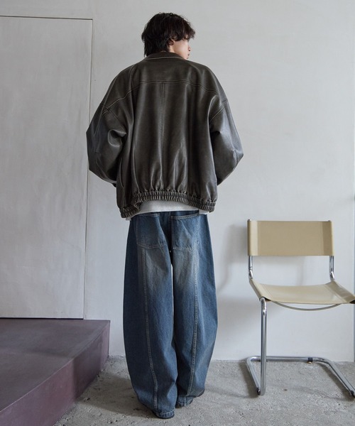 PBLIM(ページボーイリム)の「《UNISEX》ウォッシュドレザーブルゾン(ブルゾン・レディース・ブラウン/グリーン/スミクロ・SMALL/MEDIUM)」の16枚目の写真