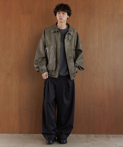 ウォッシュレザーブルゾン ウォッシュレザーブルゾン /Faux Leather Blouson | FICTION TO