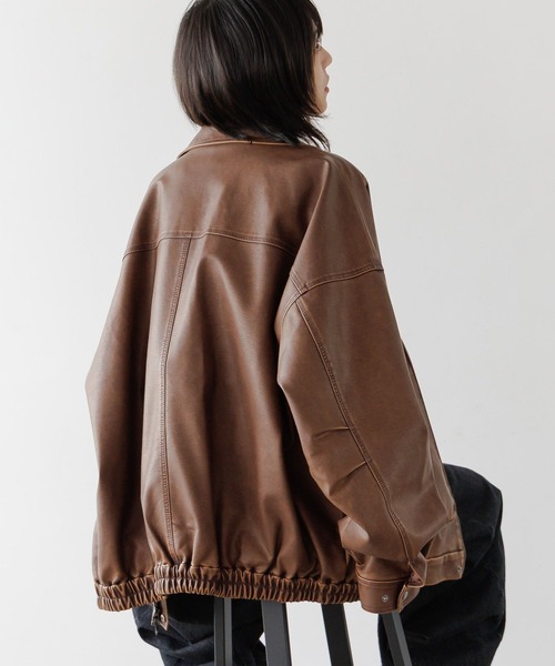 セール】《UNISEX》ウォッシュドレザーブルゾン（ブルゾン）｜PBLIM