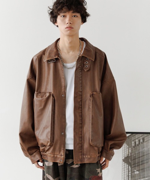 UNISEX》ウォッシュドレザーブルゾン（ブルゾン）｜PBLIM