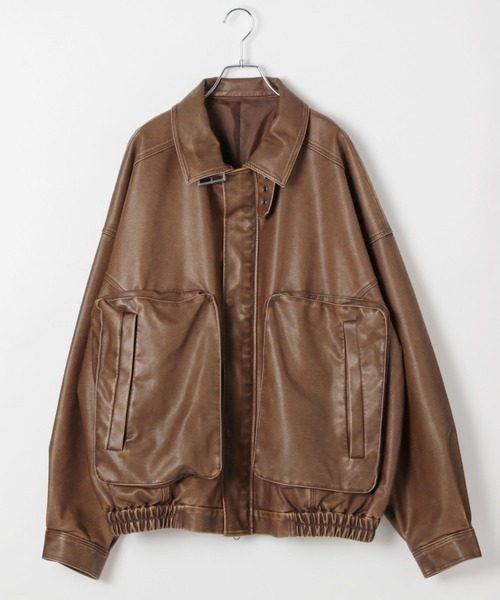 セール】《UNISEX》ウォッシュドレザーブルゾン（ブルゾン）｜PBLIM