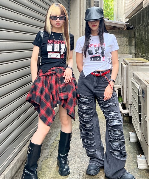 Figments(フィグメンツ)の「サイドレースアップパンクT(Tシャツ/カットソー・レディース・ブラック/ホワイト・FREE)」の17枚目の写真