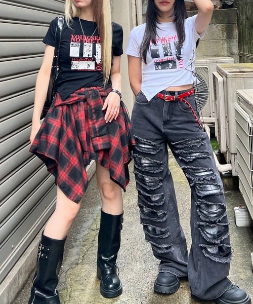 Figments(フィグメンツ)の「サイドレースアップパンクT(Tシャツ/カットソー・レディース・ブラック/ホワイト・FREE)」の18枚目の写真