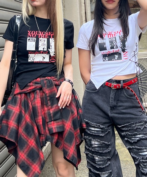 Figments(フィグメンツ)の「サイドレースアップパンクT(Tシャツ/カットソー・レディース・ブラック/ホワイト・FREE)」の19枚目の写真