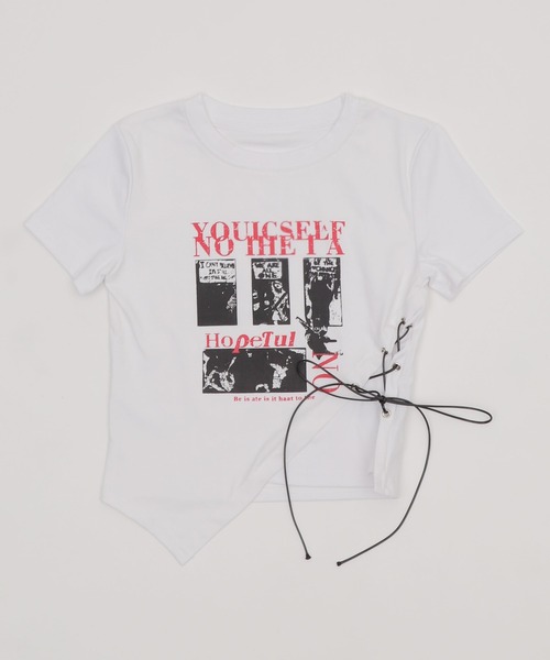 Figments(フィグメンツ)の「サイドレースアップパンクT(Tシャツ/カットソー・レディース・ブラック/ホワイト・FREE)」の21枚目の写真