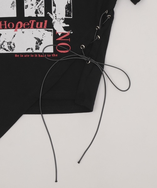 Figments(フィグメンツ)の「サイドレースアップパンクT(Tシャツ/カットソー・レディース・ブラック/ホワイト・FREE)」の8枚目の写真