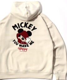 Disney(ディズニー)の2025AW Disney/ディズニー オーバーサイズ 裏起毛 ミッキー サガラ/アップリケ刺繍 スウェットパーカー トレーナー レディース メンズ(パーカー)