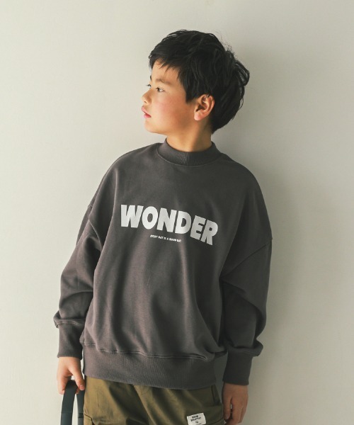 jeans-b（ジーンズベー）の「jeans-b/ジーンズベー WONDER　トレーナー（スウェット・キッズ・サンドベージュ/ベージュ/チャコールグレー・140cm/150cm/160cm/130cm）」の2枚目の写真